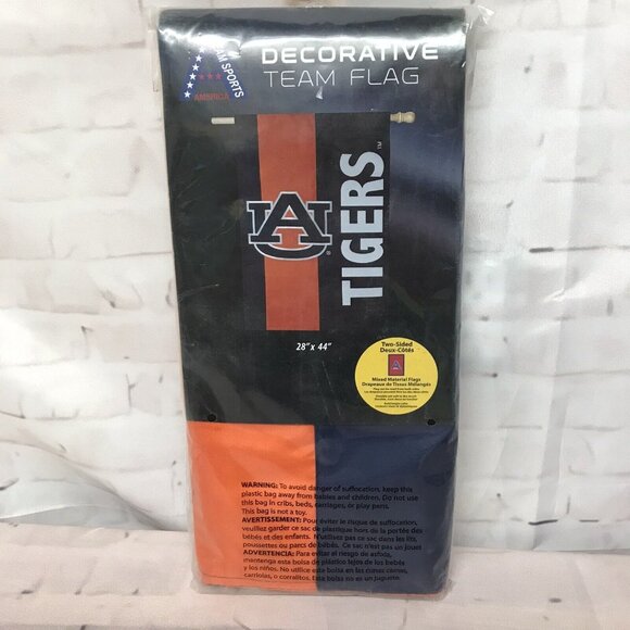 Auburn Tigers 28x44 Double Sided Applique House Flag Outdoor Football Large New - Picture 7 of 8